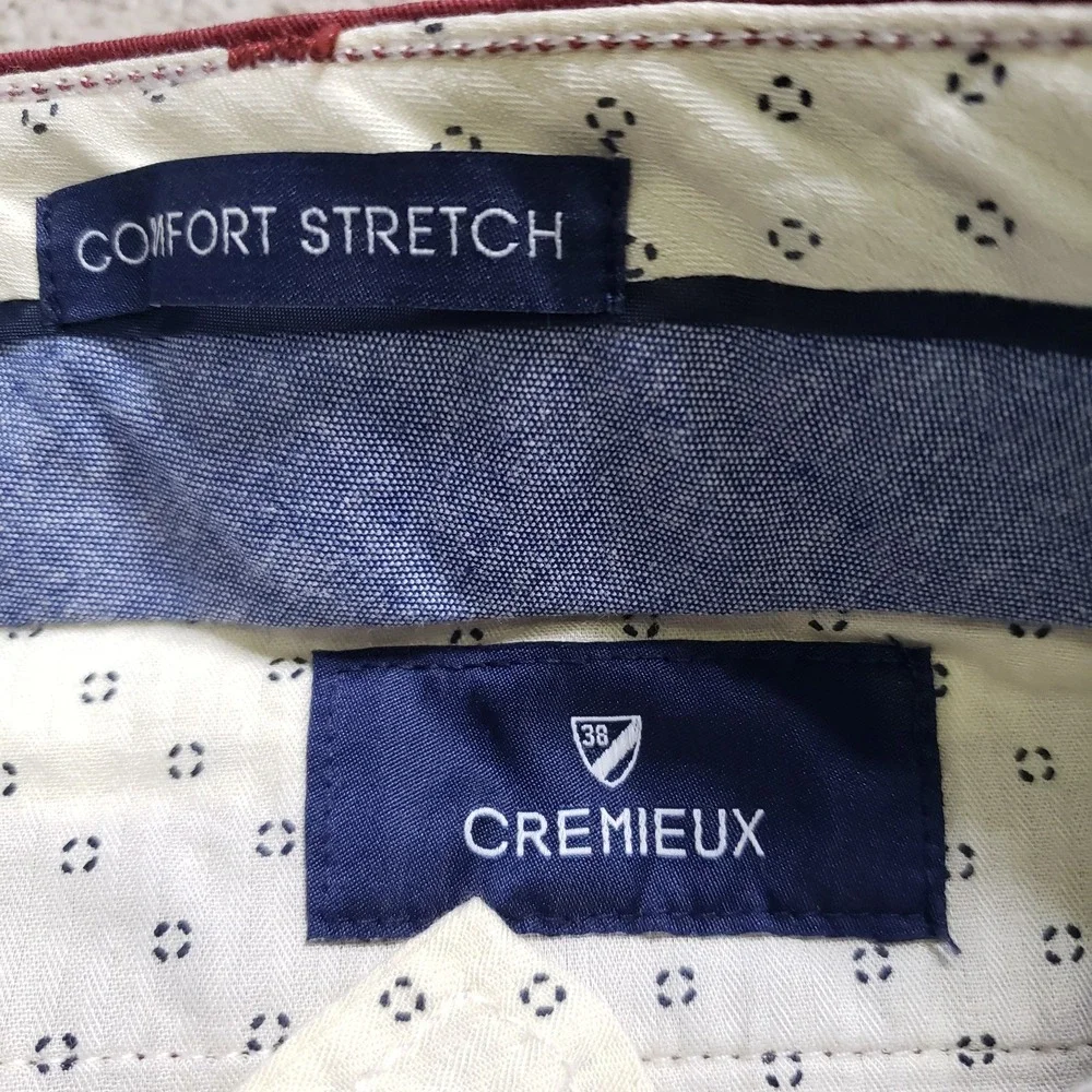 Men's Cremieux Comfort Stretch Slim Fit Flat Front Chino Pants 32x30.5 Red NEW